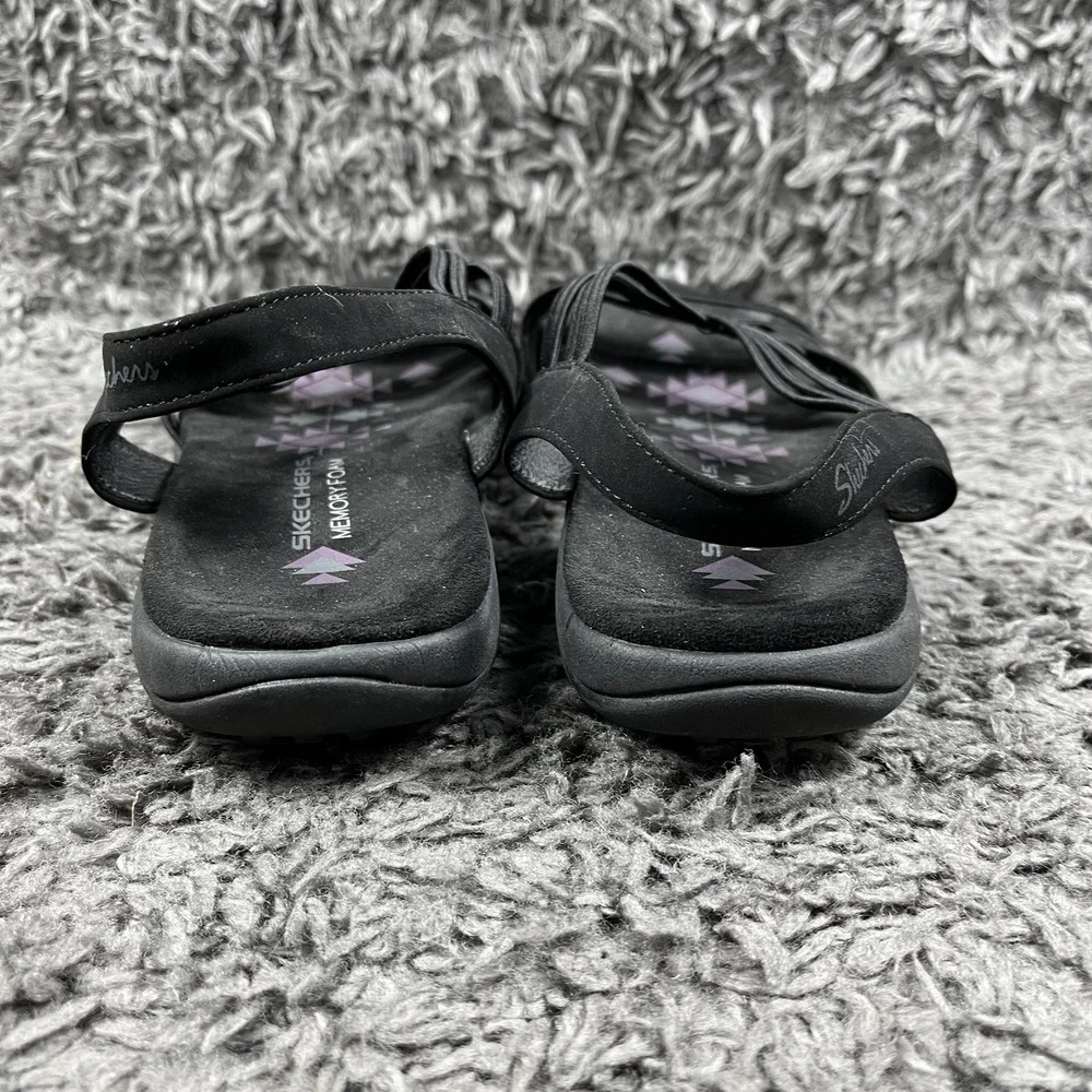 SKECHERS Reggae Simply STRETCH Slingback SANDALS in Black WOMEN'S Size 8 US